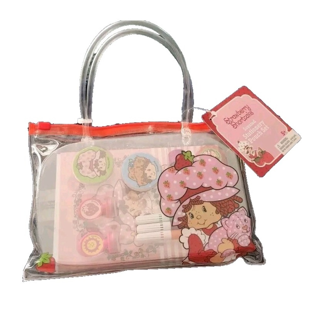 NEW Strawberry Shortcake Stationary Pouch Set Pencils Stickers, Journal, Markers